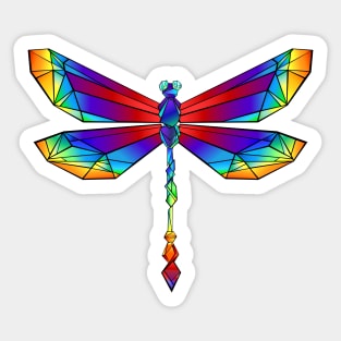 Rainbow Dragonfly - Polygonal Sticker